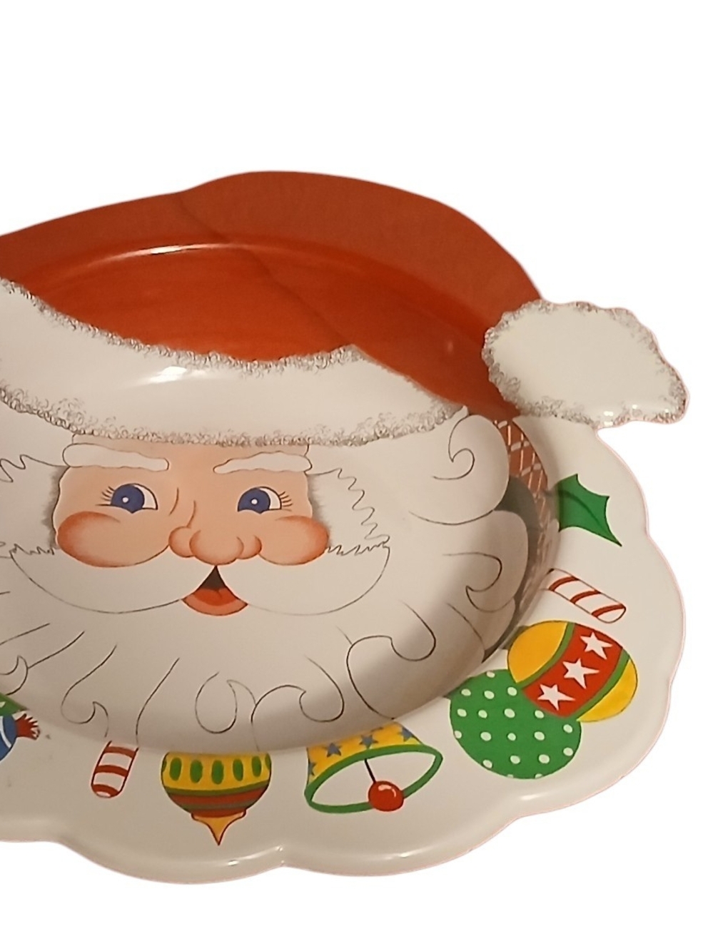 Santa Face Holiday Serving Bowl - Red, White, Green